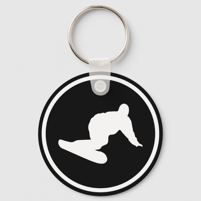 snowboarder downhill icon keychain (Front)