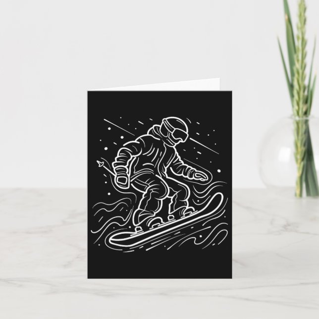 Snowboarder Drawing Snowboarding Lessons  Card (Front)