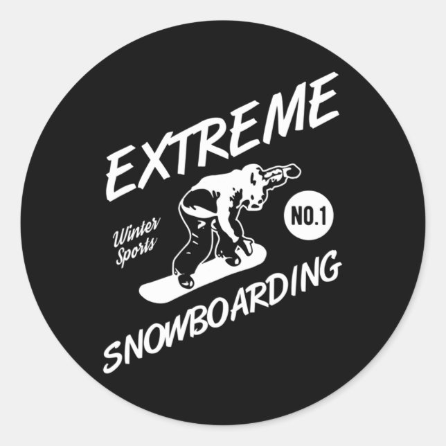 Snowboarder Extreme Snowboarding Winter Sports Sno Classic Round Sticker (Front)