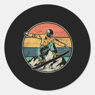 Snowboarder Extreme Sport Snowboarder Design  Classic Round Sticker