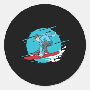 Snowboarder Extreme Winter Sports Snowboarding Classic Round Sticker
