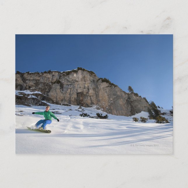 Snowboarder free riding postcard (Front)