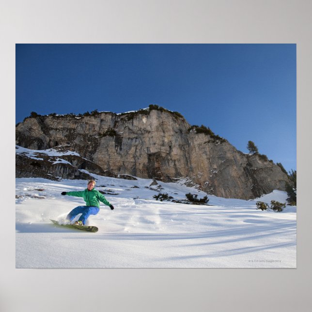 Snowboarder free riding poster (Front)