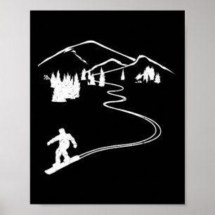 Snowboarder Freeriding Design Snowboard Apres Ski Poster