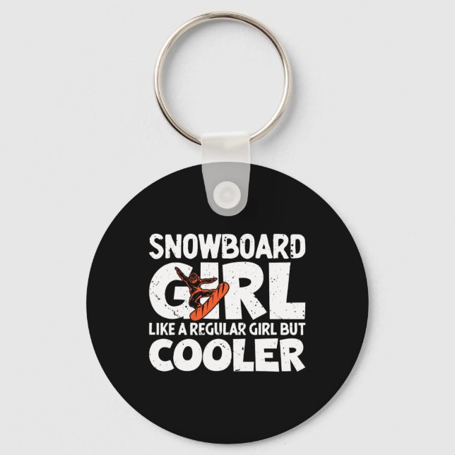 Snowboarder Girl Snowboard Snowboarding Gifts Wint Keychain (Front)