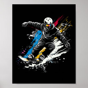 Snowboarder Graffiti Alpine Snowboarding  Poster