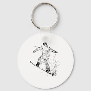 Snowboarder Graphic Alpine Snowboarding  Keychain