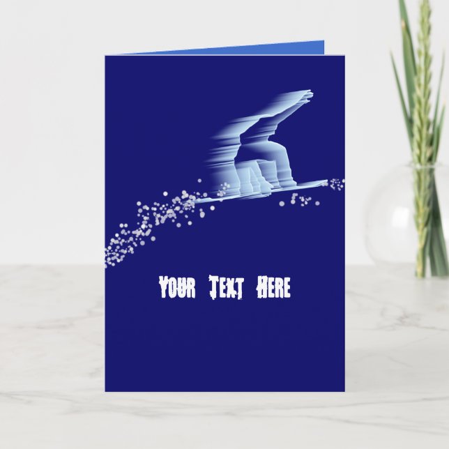 Snowboarder Greeting Card Template (Front)