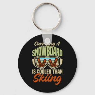 Snowboarder Helmet Gear Ski Slope Mountains Snowbo Keychain