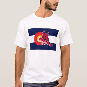 Snowboarder in Colorado Flag T-Shirt