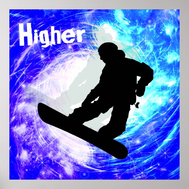 Snowboarder in Whiteout Poster (Front)