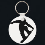 Snowboarder Keychain<br><div class="desc">snowboard snowboarding skiing ski downhill winter sports extreme acrobatic acrobat racing freestyle freestyling skate skating snow jump jumping black silhouette</div>