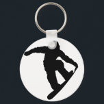 Snowboarder Keychain<br><div class="desc">snowboard snowboarding skiing ski downhill winter sports extreme acrobatic acrobat racing freestyle freestyling skate skating snow jump jumping black silhouette</div>