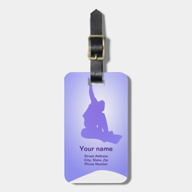 Snowboarder Luggage Tag (Front Vertical)