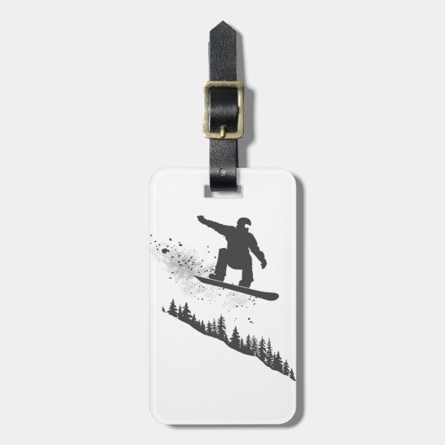 Snowboarder Luggage Tag (Front Vertical)