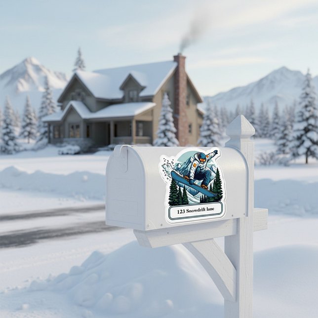 Snowboarder mailbox address sticker (Créateur téléchargé)