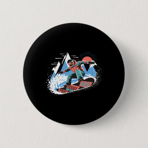 Snowboarder Master The Slopes Snowboarding Snowboa 2 Inch Round Button
