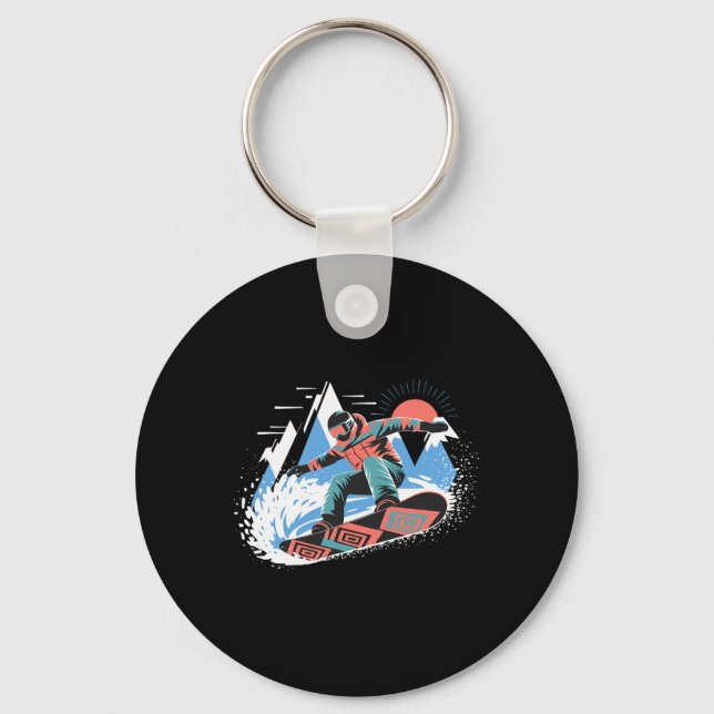 Snowboarder Master The Slopes Snowboarding Snowboa Keychain (Front)