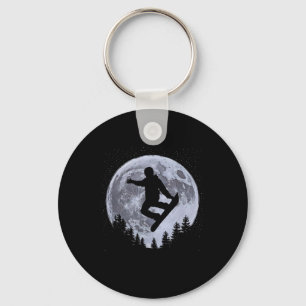 Snowboarder Moon Snowboarding Freestyle Pro Snowbo Keychain