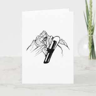 Snowboarder Mountain Adventure Card