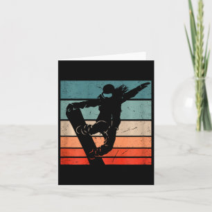 Snowboarder Mountains Ski Slope Retro Snowboarding Card