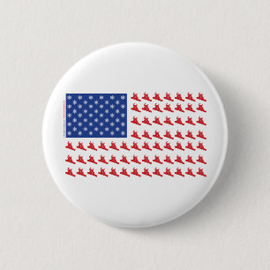 Snowboarder-Patriotic-Flag 2 Inch Round Button