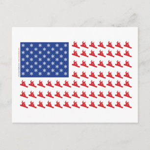 Snowboarder-Patriotic-USA-Flag Postcard