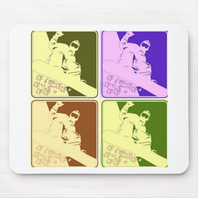 Snowboarder/Pop Art Mouse Pad (Front)
