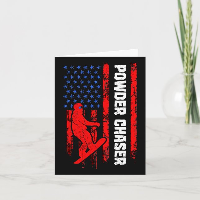 Snowboarder Powder Chaser Funny Snowboarding Child Card (Front)