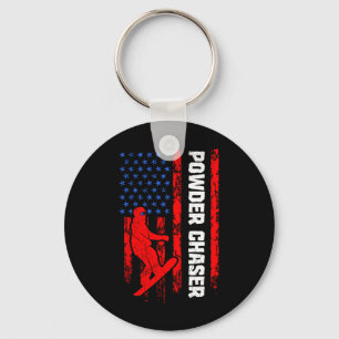 Snowboarder Powder Chaser Funny Snowboarding Child Keychain