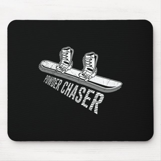 Snowboarder Powder Chaser Funny Snowboarding Child Mouse Pad (Front)