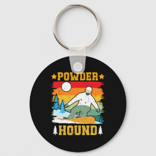 Snowboarder Powder Hound Funny Snowboarding Kids  Keychain