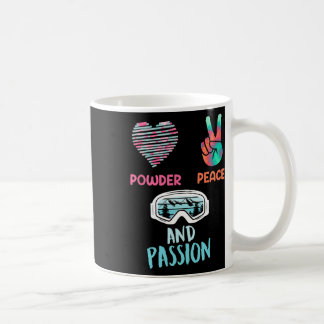 Snowboarder Powder Peace And Pion Funny Girls  Coffee Mug