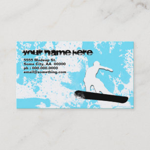 snowboarder : powder trail : business card