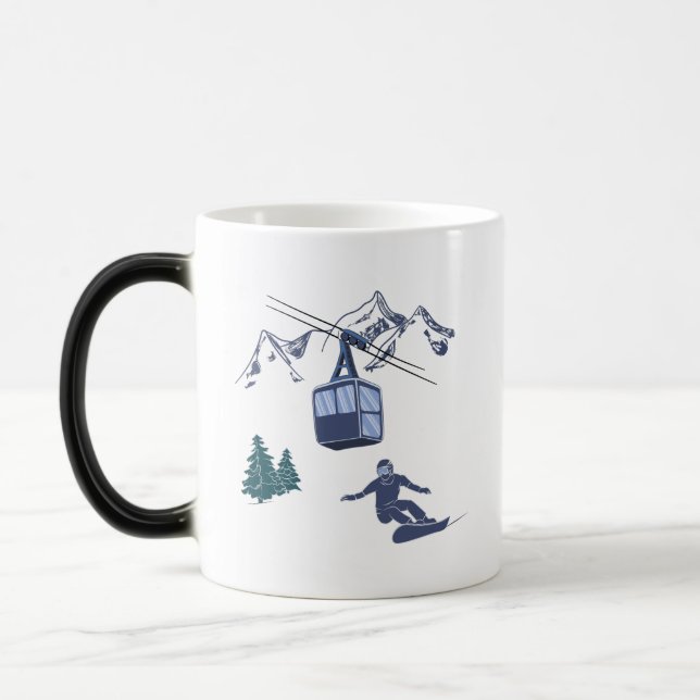 Snowboarder Power to The People Ski Resort Magic Mug (Left)
