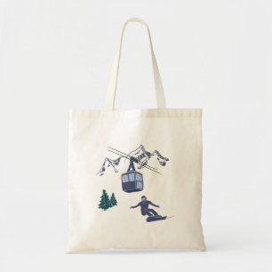 Snowboarder Power to The People Ski Resort Tote Bag