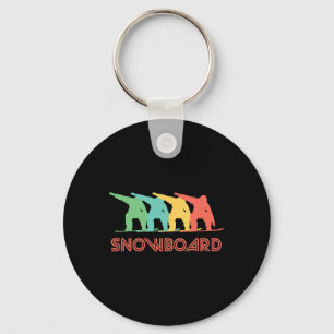 Snowboarder Retro Pop Art Snowboarding Graphic  Keychain