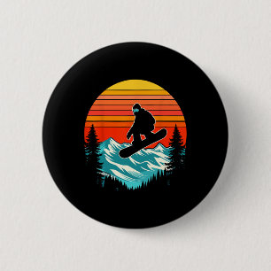 Snowboarder Retro Snowboarding Snowboard Extreme S 2 Inch Round Button