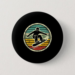 Snowboarder Retro Snowboarding Snowboard Extreme S 2 Inch Round Button