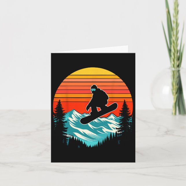 Snowboarder Retro Snowboarding Snowboard Extreme S Card (Front)