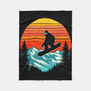 Snowboarder Retro Snowboarding Snowboard Extreme S Fleece Blanket