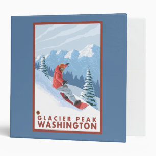 Snowboarder Scene - Glacier Peak, Washington Binder
