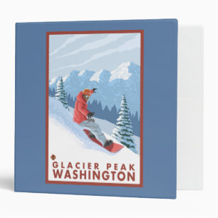 Snowboarder Scene - Glacier Peak, Washington Binder