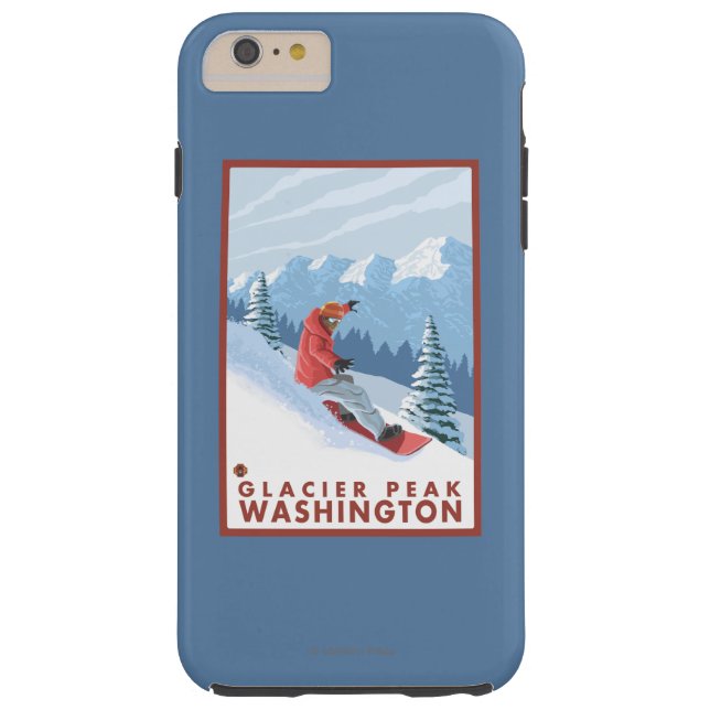 Snowboarder Scene - Glacier Peak, Washington Case-Mate iPhone Case (Back)
