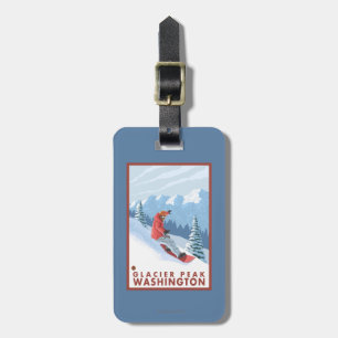 Snowboarder Scene - Glacier Peak, Washington Luggage Tag