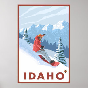 Snowboarder Scene - Idaho Poster