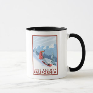 Snowboarder Scene - Lake Tahoe, California Mug