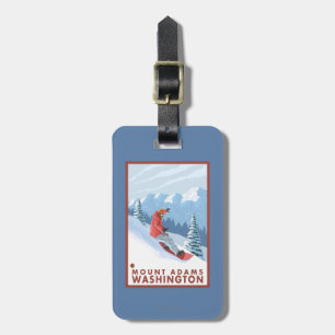 Snowboarder Scene - Mount Adams, Washington Luggage Tag