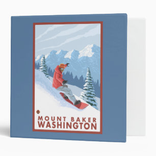 Snowboarder Scene - Mount Baker, Washington Binder