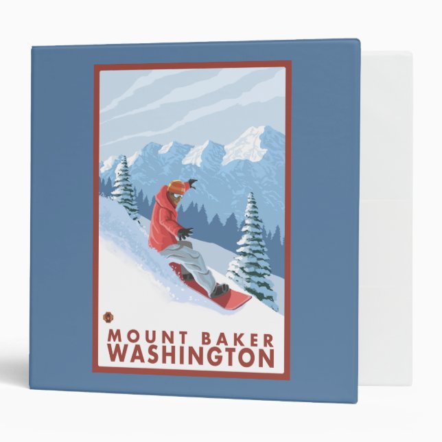 Snowboarder Scene - Mount Baker, Washington Binder (Front/Inside)